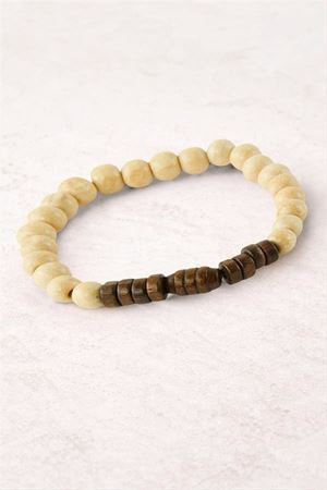 Bambu Ahşap Bileklik 8 mm - Krem