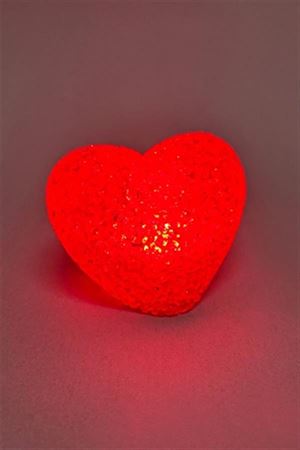 Işıklı Kırmızı Kalp Led Lamba 11 cm - Kırmızı