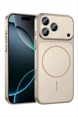 İphone 17 Pro Max Uyumlu Magsaff Kapak Kılıf - Bej