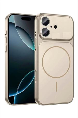 İphone 17 Uyumlu Magsaff Kapak Kılıf - Bej