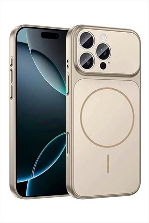 İphone 15 Uyumlu Magsaff Kapak Kılıf - Bej