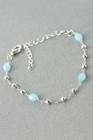 Oval Kristal Taşlı Bileklik - Gümüş Rengi