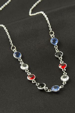 Yuvarlak Kristal Taşlı Kolye - Sarı