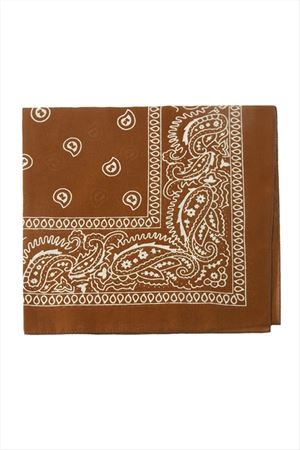 Çini Desenli Bandana 50*50 - Kahverengi