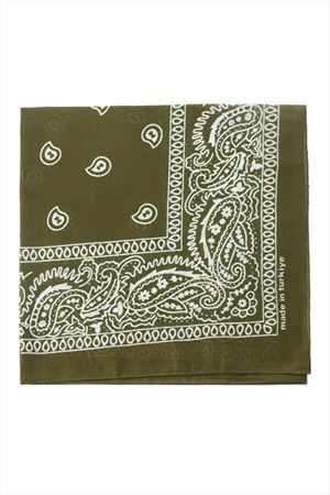 Çini Desenli Bandana 50*50 - Asker Yeşili