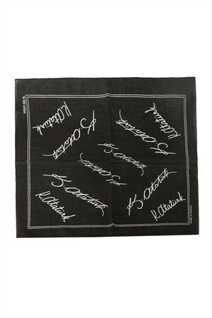 Atatürk İmzalı Desenli Bandana 50*50 - Siyah
