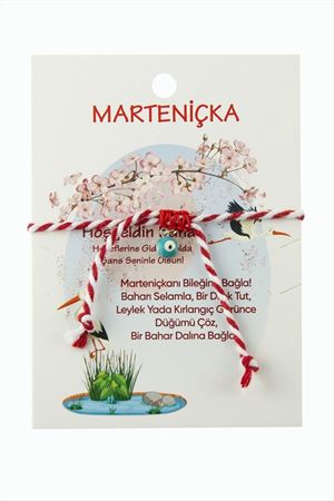 Nazar Marteniçka Makrome İp Bileklik - Kırmızı