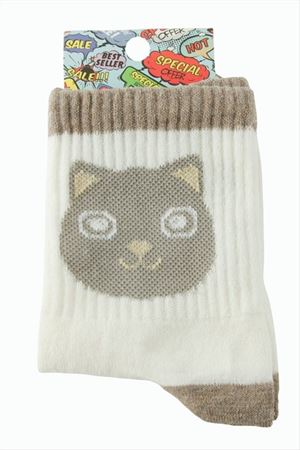 Kedi Kolej Çorap 8*28 - Krem