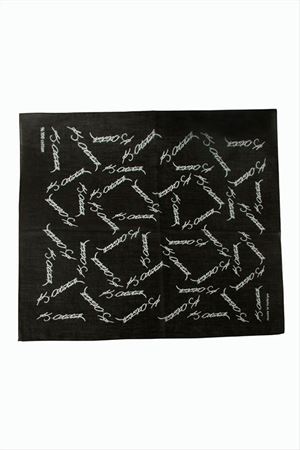 Atatürk İmzalı Desenli Bandana 50*50 - Siyah