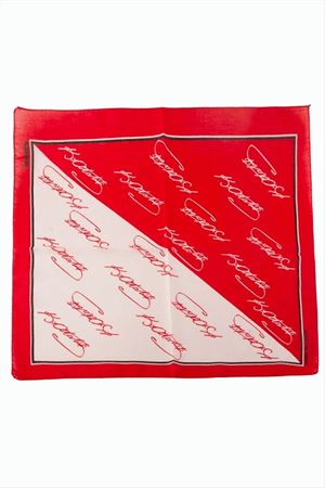 Atatürk İmzalı Desenli Bandana 50*50 - Kırmızı