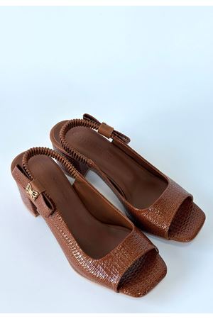 Alessi Kahve Rugan Topuklu Ayakkabı