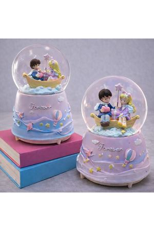 Forever Romantik Çift Figürlü Işıklı Otomatik Büyük Boy Kar Küresi