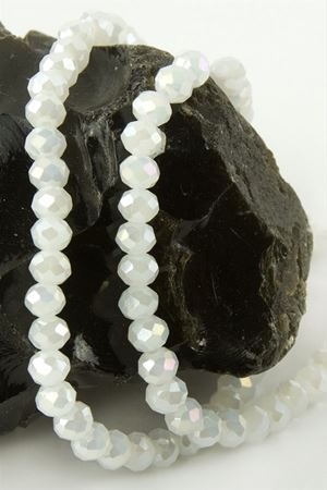 Renkli Kristal Dizi Taş 6 mm - Beyaz