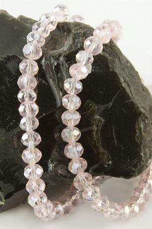 Renkli Kristal Dizi Taş 6 mm - Açık Pembe