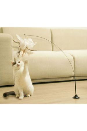 Vantuzlu Tüylü Zilli Kedi Oyun Oltası