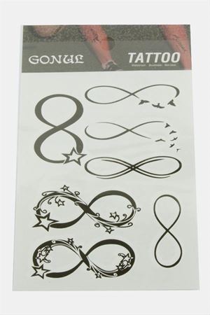 Sonsuzluk Tattoo Dövme Sticker - Beyaz