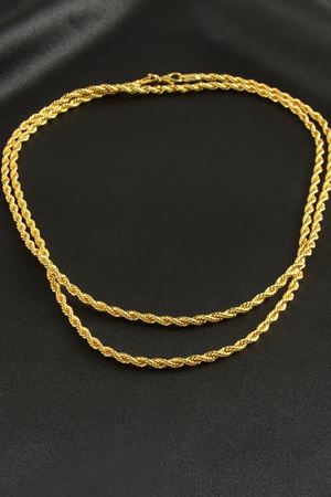 Burgulu Zincir Kolye 80 cm - Sarı
