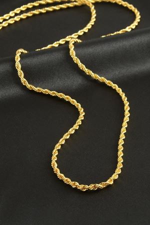 Burgulu Zincir Kolye 80 cm - Sarı