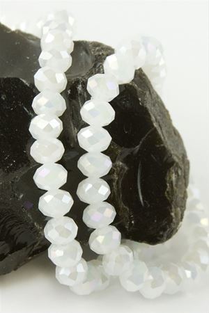 Renkli Kristal Dizi Taş 8 mm - Beyaz