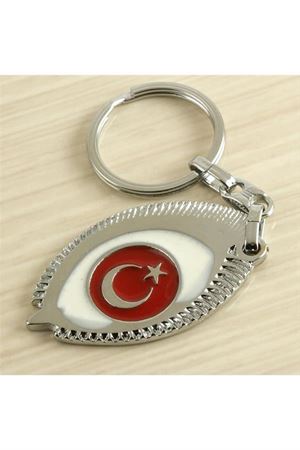 Ay Yıldız Metal Anahtarlık - Kırmızı
