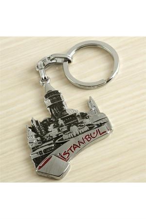 İstanbul Yazılı Metal Anahtarlık - Gümüş Rengi
