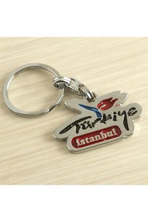 Türkiye Yazılı Metal Anahtarlık - Gümüş Rengi