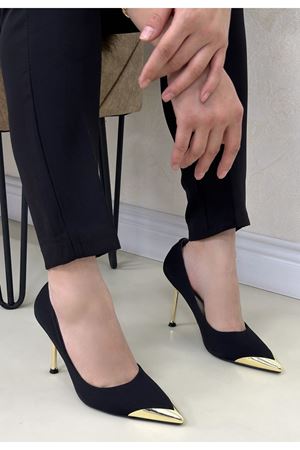 Alis Siyah Saten Stiletto Ayakkabı