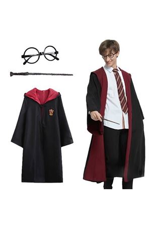 Harry Potter Gryffindor Kapşonlu Çocuk Kostüm Seti 11-12 Yaş
