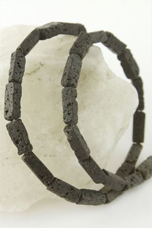 1,3 cm Dikdörtgen Boru Lav Taşı - Siyah