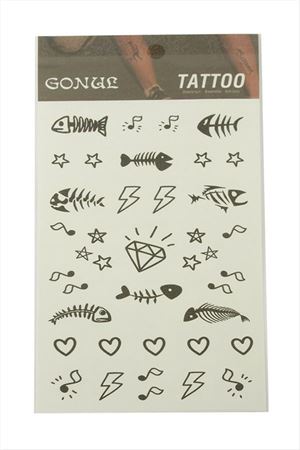 Kalp Balık Tattoo Dövme Sticker - Beyaz