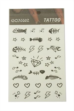 Kalp Balık Tattoo Dövme Sticker - Beyaz