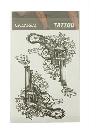 Silah Tattoo Dövme Sticker - Siyah