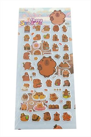Happy Kabartmalı Sticker - Kahverengi