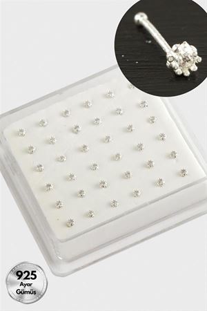2 mm Zirkon Tek Taşlı Gümüş Hızma 36 Adet - Gümüş Rengi