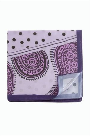 Benekli Desenli Zr Şifon Fular 50*50 cm - Lila
