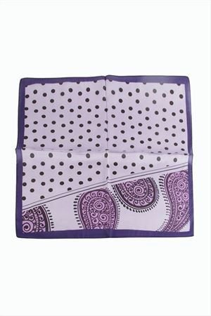 Benekli Desenli Zr Şifon Fular 50*50 cm - Lila