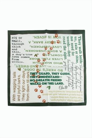 Yazılı Zr Şifon Fular 50*50 cm - Yeşil