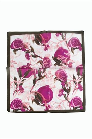 Nar Desenli Zr Şifon Fular 50*50 cm - Mor