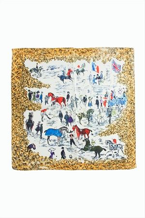 Jokey Desenli Zr Şifon Fular 50*50 cm - Kahverengi