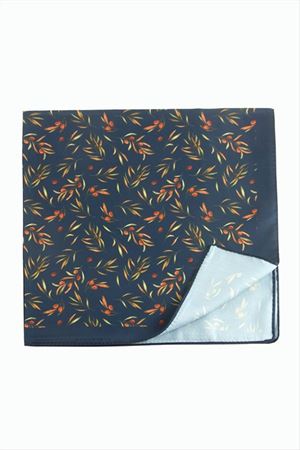 Kiraz Dal Desenli Zr Şifon Fular 50*50 cm - Lacivert