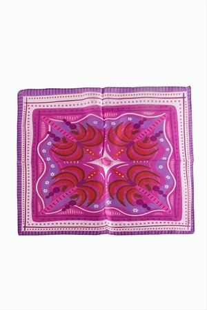 Ağaç Desenli Zr Şifon Fular 50*50 cm - Mor