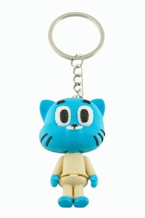 Kedi 3D Baskılı Anahtarlık - Mavi