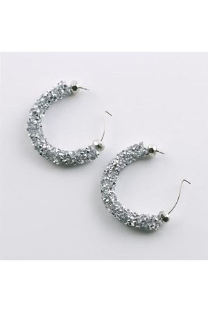 Swarovski Fitil Küpe - Gümüş Rengi