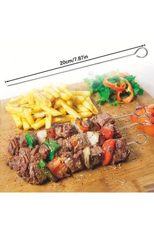 10'lu Paslanmaz Çelik Şiş Seti (20 cm) - Airfryer &amp; Mangal