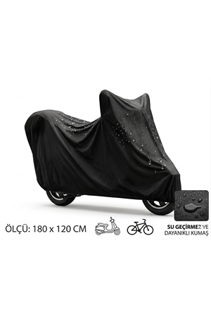 Su ve Toz Geçirmez Motosiklet ve Scooter Koruma Brandası 180x120 cm