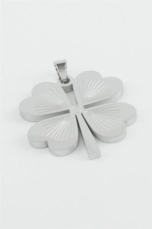 Yonca Çelik Kolye Ucu 2,6 cm - Gümüş Rengi