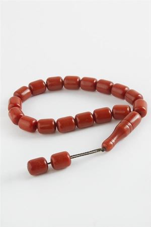 17'li Oval Şakşak Tesbih - Bordo
