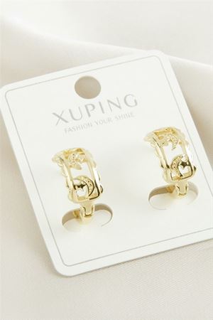 Xuping Ay Yıldız Lüks Çelik Küpe - Sarı