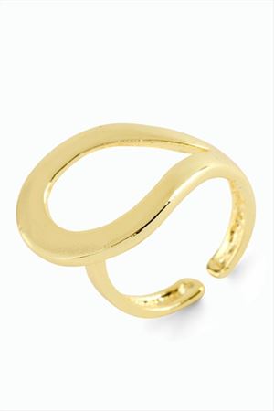 Oval Metal Yüzük - Sarı