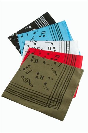 Nota Desenli Keten Bandana 50*50 - Ebruli